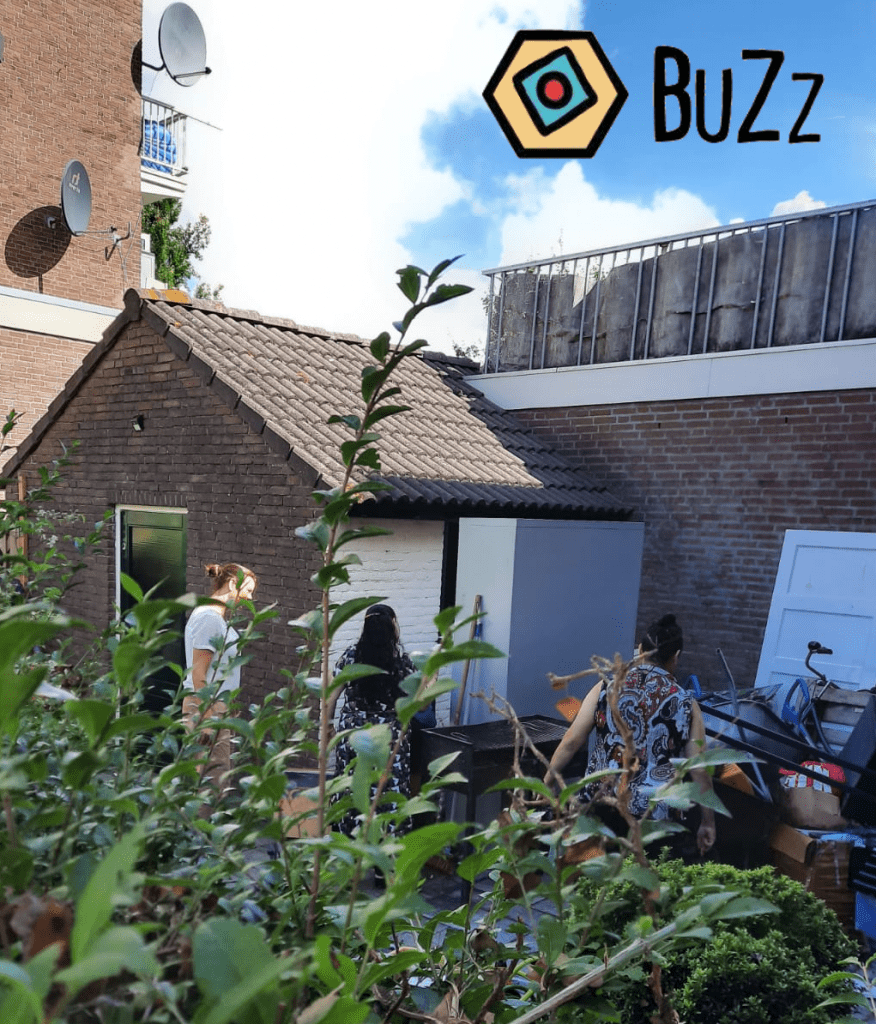 opruimen buurtontmoetingsplek BuZz Leiden