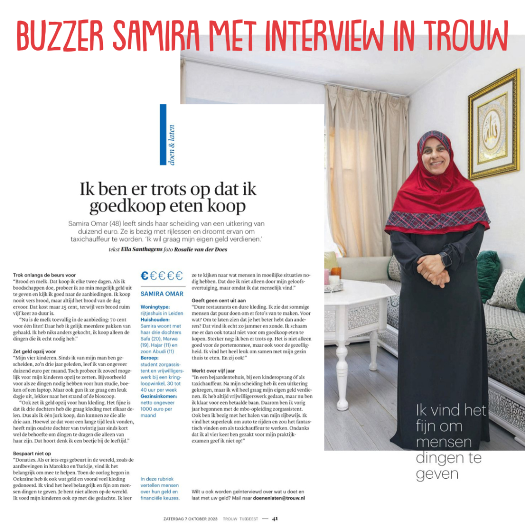 BuZzer Samira met interview in Trouw
