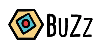 Logo BuZz in wit honingraat